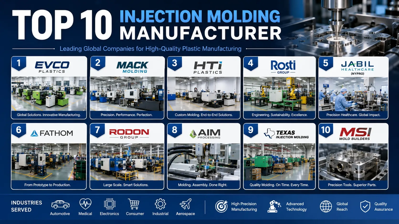 top 10 injection molding manufacturer