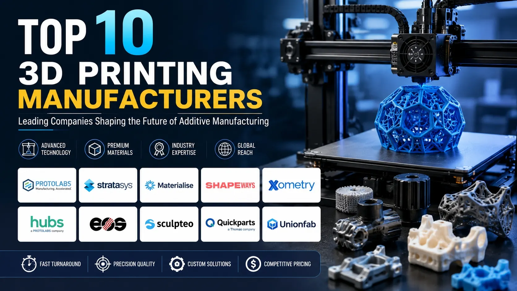 top 10 3D printing manufacturer